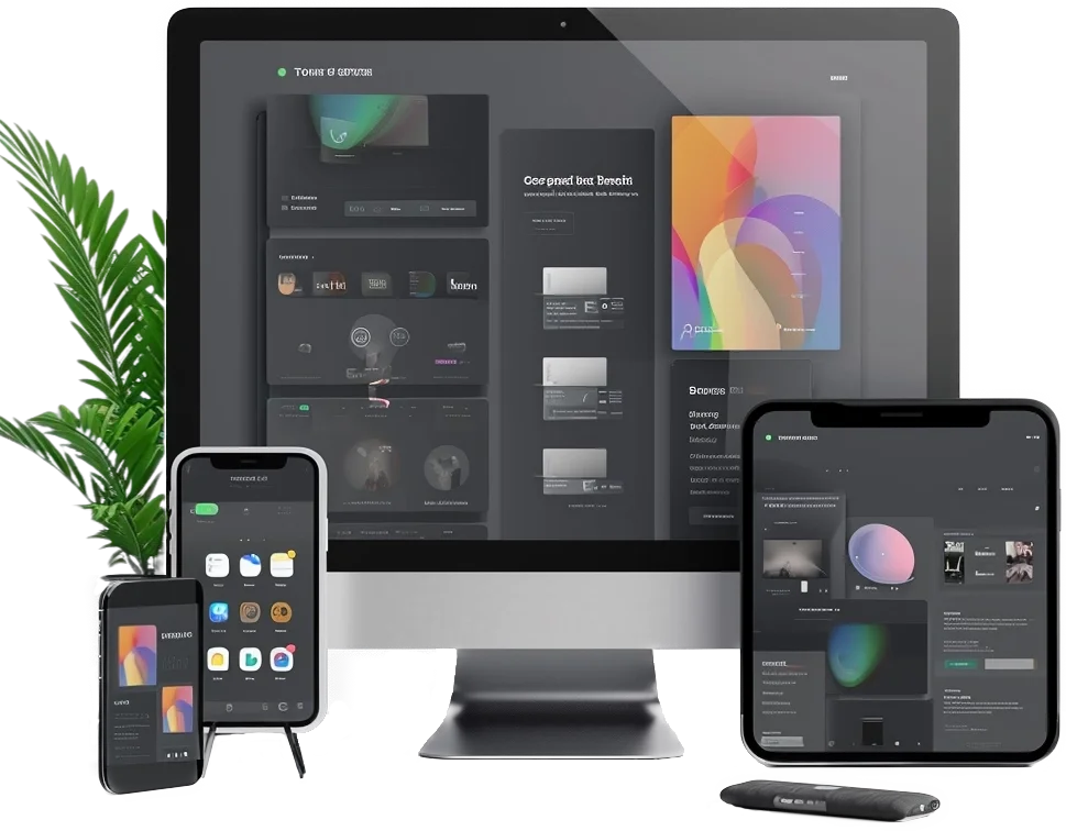 Multiple computer devices concept