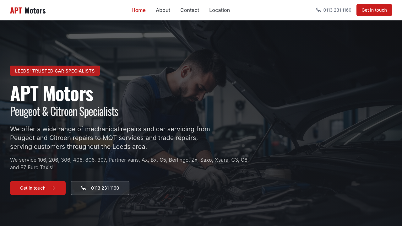 APT Motors Website